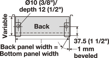 Single-Wall Metal Drawer System, Grass Zargen 6036 (Side Height: 3 3/8)