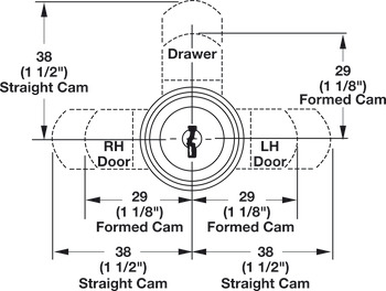 Cam Lock, C8053 Series, 30 mm Cylinder