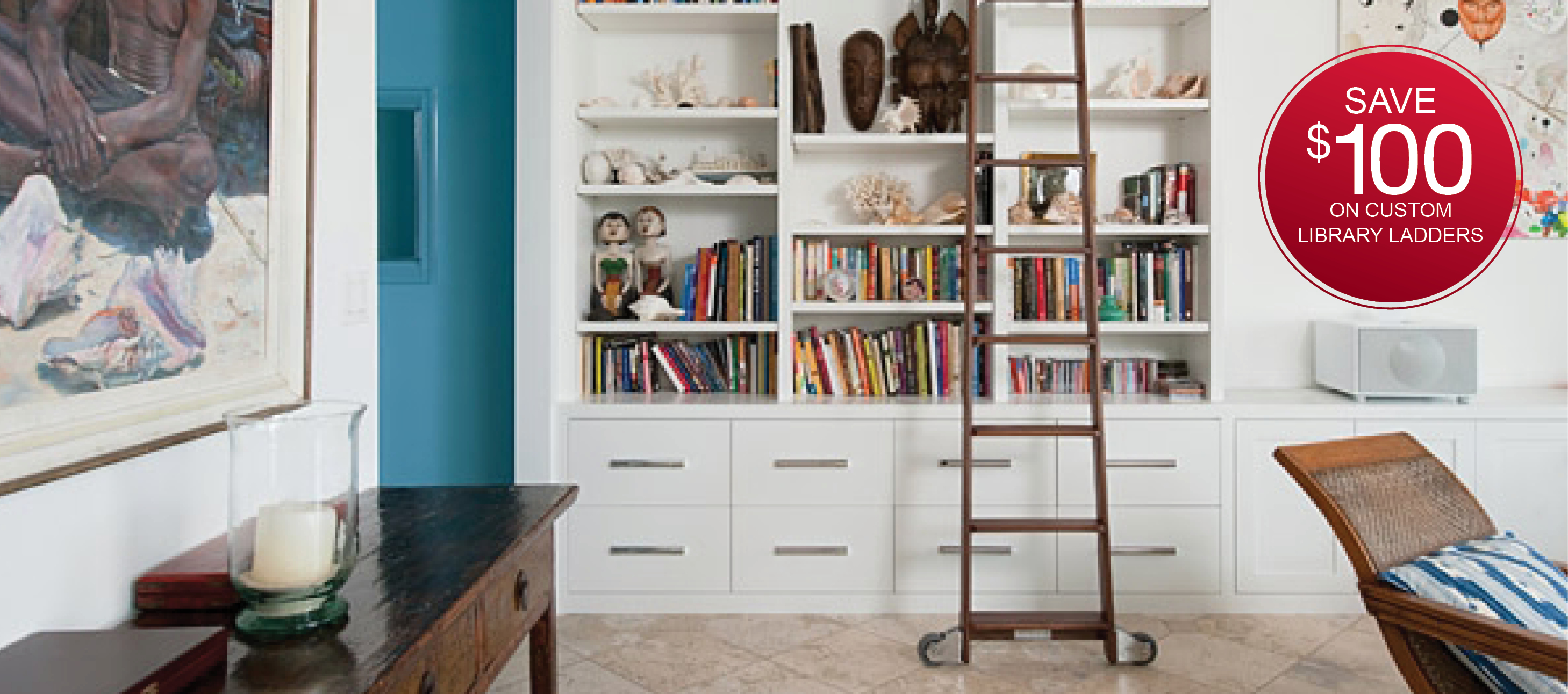 Start your quote for a Custom Library Ladders from Häfele today!
