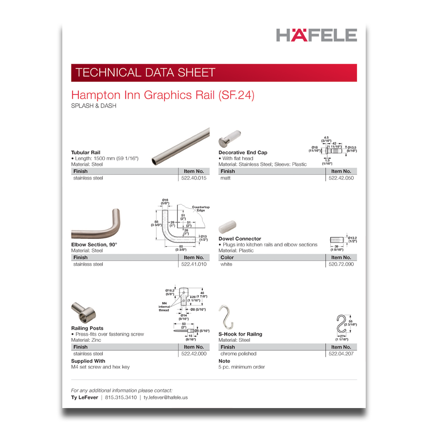 Hampton Inn Graphics Rail Technical Data Sheet