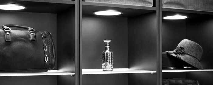 Bookcase LED Under Cabinet Light,Total 15W 12V Closet Light Puck Lamp Shelf Warm White Wardrobe 6 Pack for Showcase Undercounter Light 