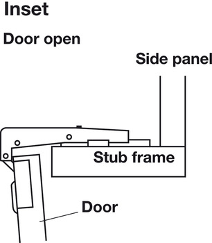 Blind Corner Concealed Hinge, Salice, 94° Opening Angle, Self Close, Inset Mounting, Nickel-Plated