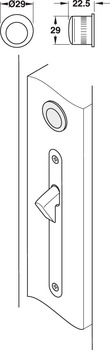 Front Handle, for Mortise Locks on Sliding Doors
