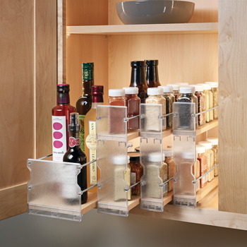 Spice Rack Wooden Cabinet Accessory, In Cabinet Spice Rack Slide