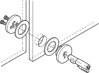 Plug-in cylinder lock, for glass sliding doors