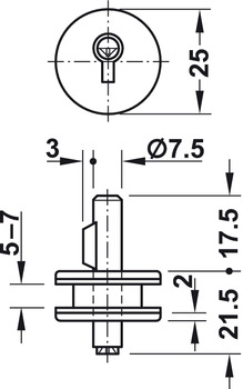 Plug-in cylinder lock, for glass sliding doors