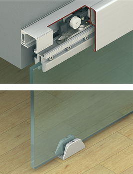 Sliding Door Fitting, Häfele Slido Classic 40-L to 120-L, set without running track