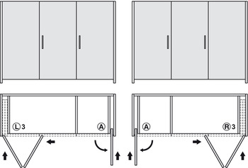 Wooden Folding Sliding Doors, HAWA Folding Concepta 25, set, hinges without soft closing mechanism