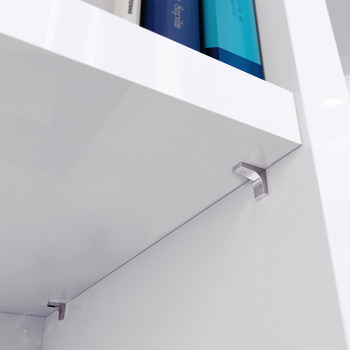 Shelf support, for wooden shelves, zinc alloy, with pin for securing shelf, load bearing capacity 15.6 kg per item