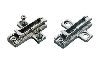 Clip Mounting Plate, Salice SM, zinc alloy, with pre-mounted special screws and spreading dowels