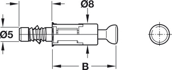 Spreading Bolt, C100, Minifix<sup>®</sup> system, for drill hole Ø 5 mm