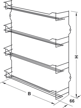 Spice Rack, Four Shelf, Steel