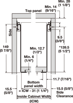 Single-Wall Metal Drawer System, Grass Zargen 6236 (Side Height: 5 7/8)