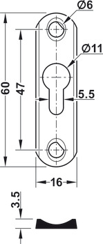 Keyhole Plate, Bed Connector
