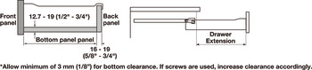 Single-Wall Metal Drawer System, Grass Zargen 6136 (Side Height: 4 5/8)
