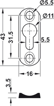 Keyhole Plate, Bed Connector