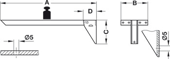 Folding Table Bracket, Tikla, Medium-Duty, Steel