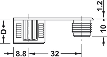 Male Double-Ended Bolt, S20, Rafix 20 System