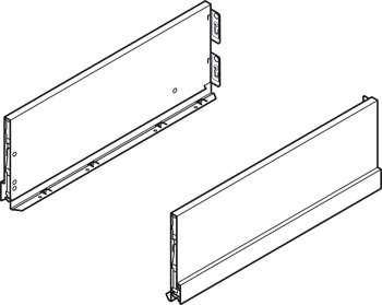 Double-Wall Drawer System Frame, Drawer side height 186 mm, Nova Pro Scala