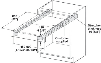 Pull-Out Table Fitting, Top Flex