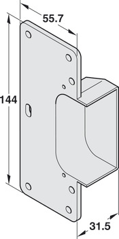Receiving Element, for H2/H7 door hinge