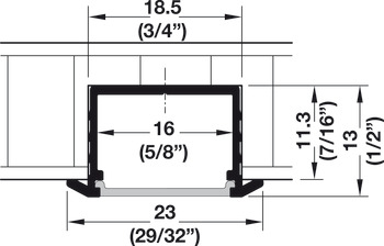 Aluminum Profile, for Recess Mounting