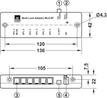 Multi-Lock Adapter, MLA 6, for EFL 3/3C, EFL 80