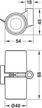 Twin Wheel Caster, Load-Bearing Capacity 35 kg, Swiveling