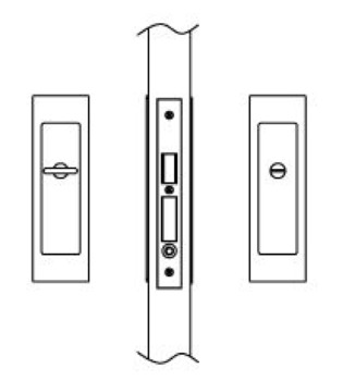 Sliding/Pocket Door Lock, Privacy with Emergency Release