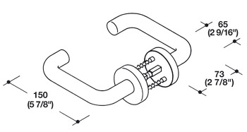 Lever Handle, with Swivel Spindle on the Square
