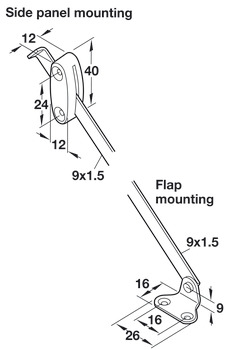 Flap Stay with Braking Mechanism, For Wooden Flaps, Adjustable Braking Effect