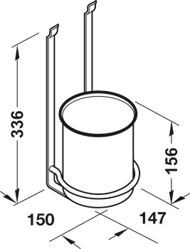 Utensil Holder, 1 Beaker, Backsplash Railing System