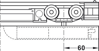 Track set, for Slido D-Line11 pocket door solution