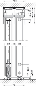 Aluminum Vertical Frame Profile, Silent Aluflex 40