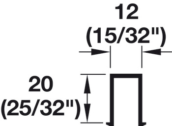 Guide Rail, 20 x 12 (13/16 x 1/2), Glue-in