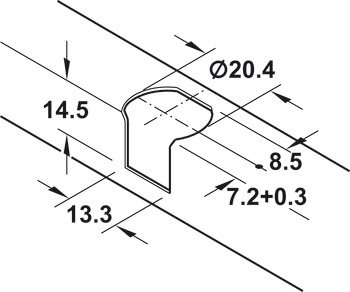 Connector Housing, for Shelf Thickness from 19 mm
