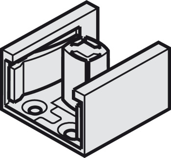 Dual Lower Guide, for 2 Glass Doors