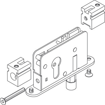 Deadbolt Lock With Guide Roller, For Profile Cylinder, 17 mm (11/16)