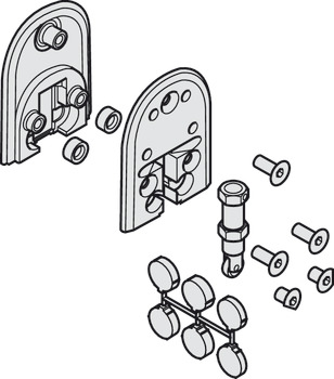 Lower Guide Set, Spring Loaded for One Glass Door