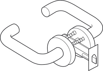 Lever Handle, with Tubular Privacy Latch