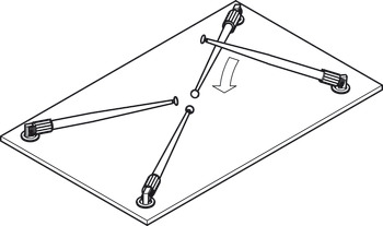 Folding Table Leg, Round, Height 705 mm (27 3/4), Ø60 mm