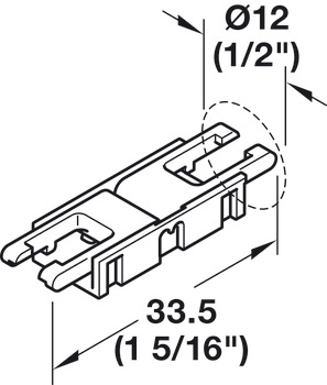 Clip connector, Häfele Loox5 for LED strip light monochrome 8 mm (5/16)