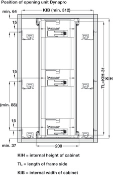 Frame Connector, for More than One Drawer, Grass Sensomatic