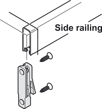 Front Railing Clip, for Grass Zargen Drawer System