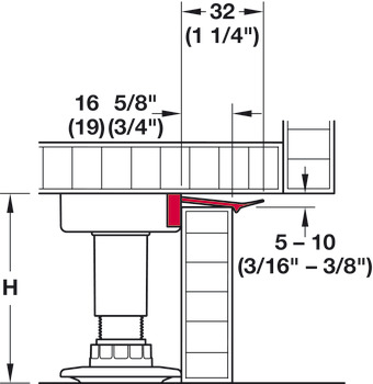 Plinth Holder, also suitable for Häfele AXILO® 78 plinth system