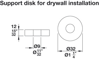 Support Disks, for Wall Brackets Ø60mm (2 3/8)