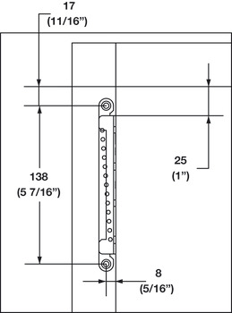 Cabinet Bracket Kit, for Free Flap 1.7 and 3.15