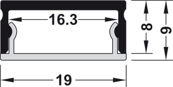 Designer Aluminum Profile, (5/16) 8 mm Height