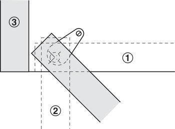 Pivot Hinge, 140° Opening Angle, Detachable