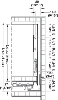 Drawer Set, Häfele Matrix Box Slim A, 175 mm Drawer Height